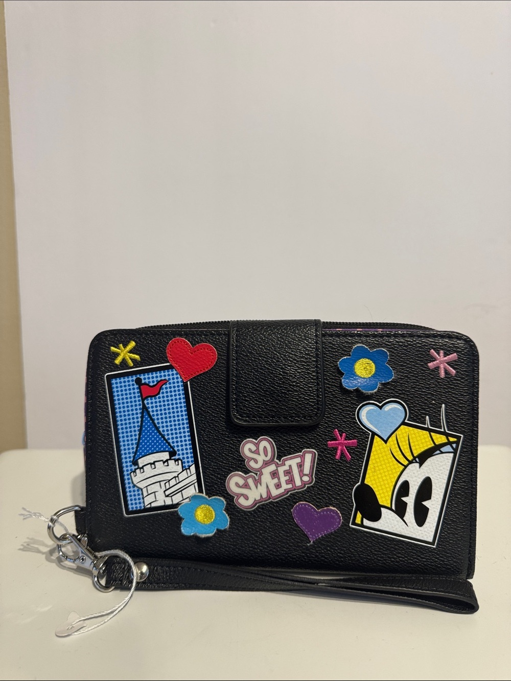 Disney Parks So Sweet Minnie Mouse & Mickey Mouse Wristlet Wallet Faux Leather